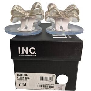 Flip Flop Thong Sandals INC Women Madena Size US 7M Clear Bling